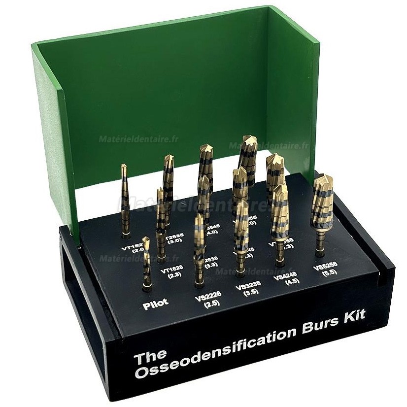 Kit fraise d'ostéodensification dentaire + forets pour élévation sinusale maxillaire implantaire (13 pièces/Set )